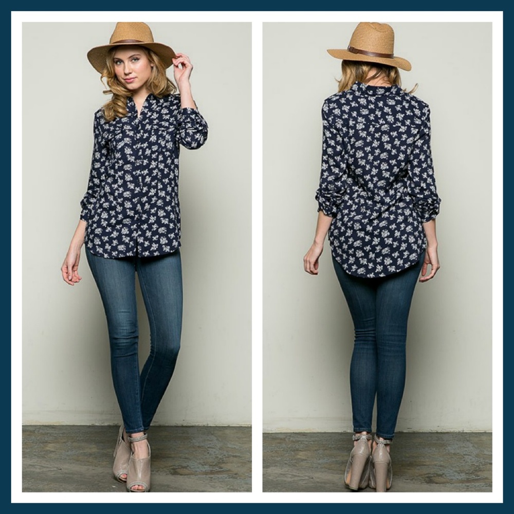 Floral Button-down Top